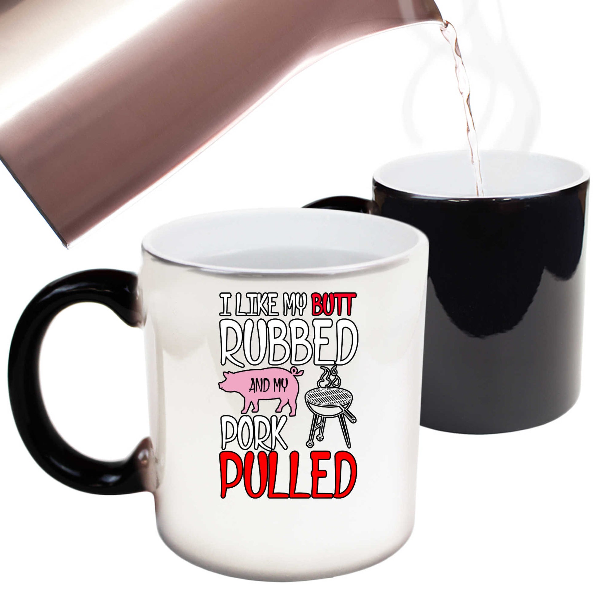 Butt Rubbed & My Pork Pulled Bbq Meat Grilling Bbq Grill - Funny Colour Changing Mug