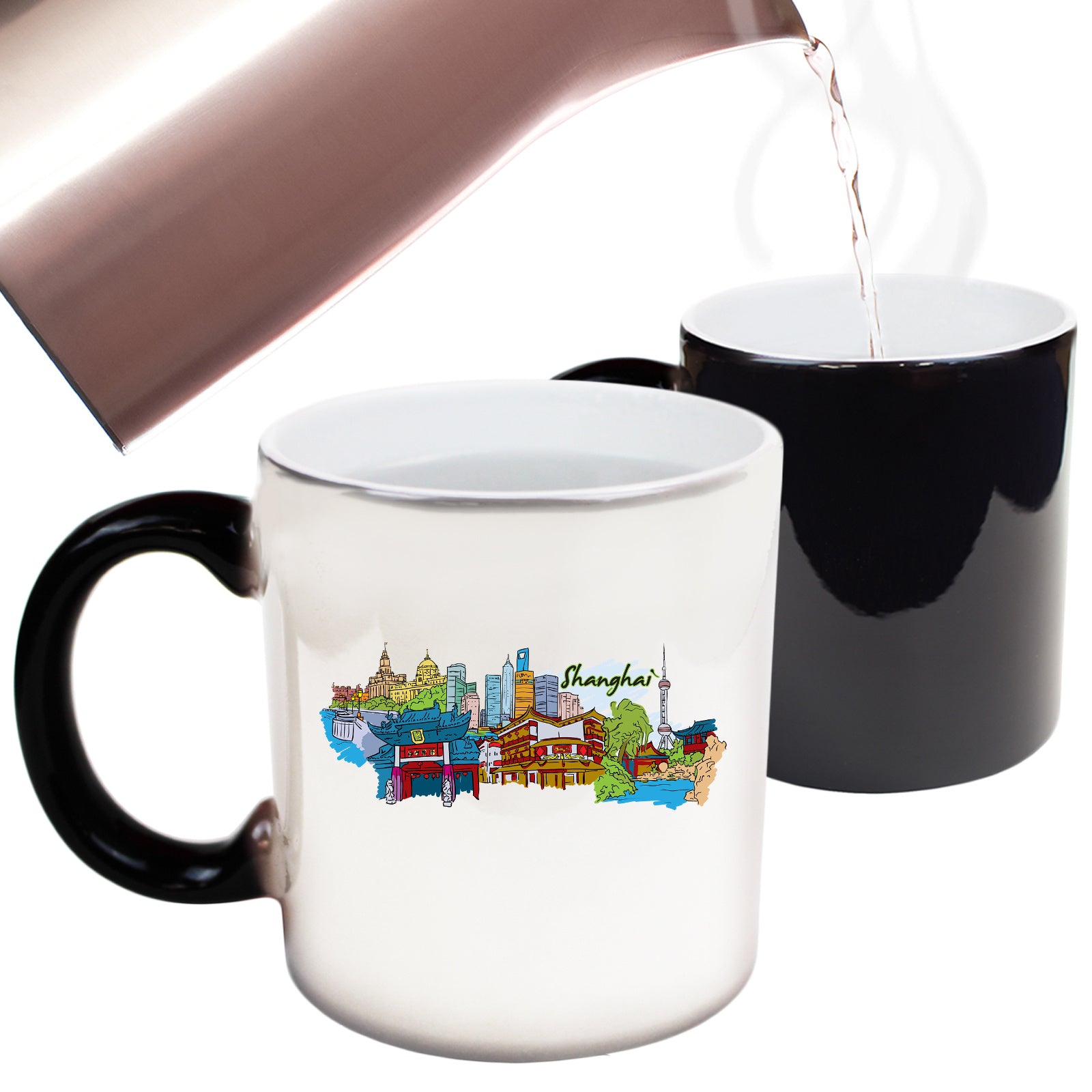 Shanghai China Country Flag Destination - Funny Colour Changing Mug
