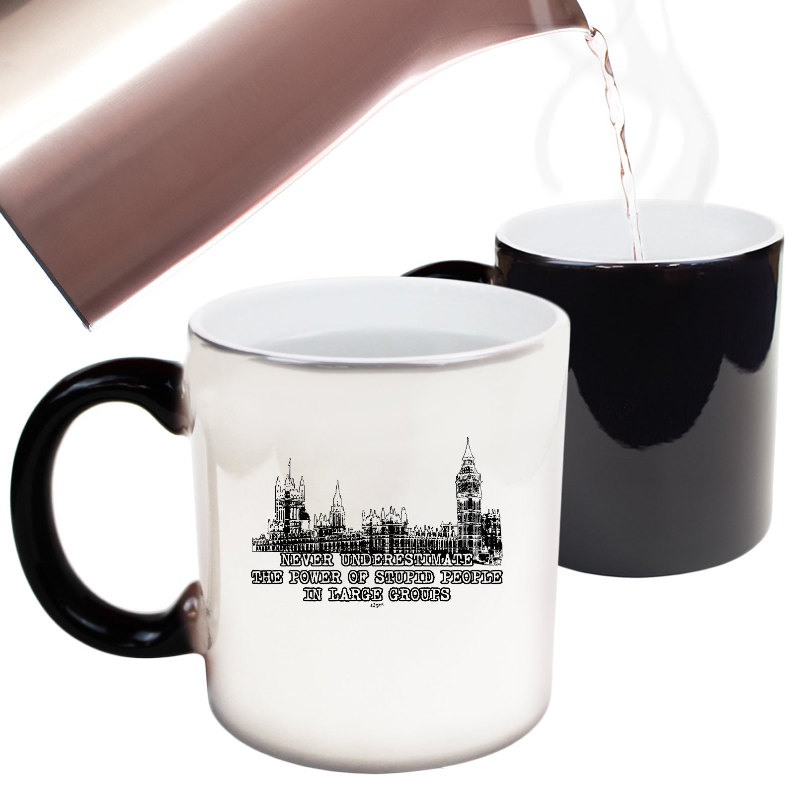 Never Understimate Stupid People In Large Groups - Funny Colour Changing Mug