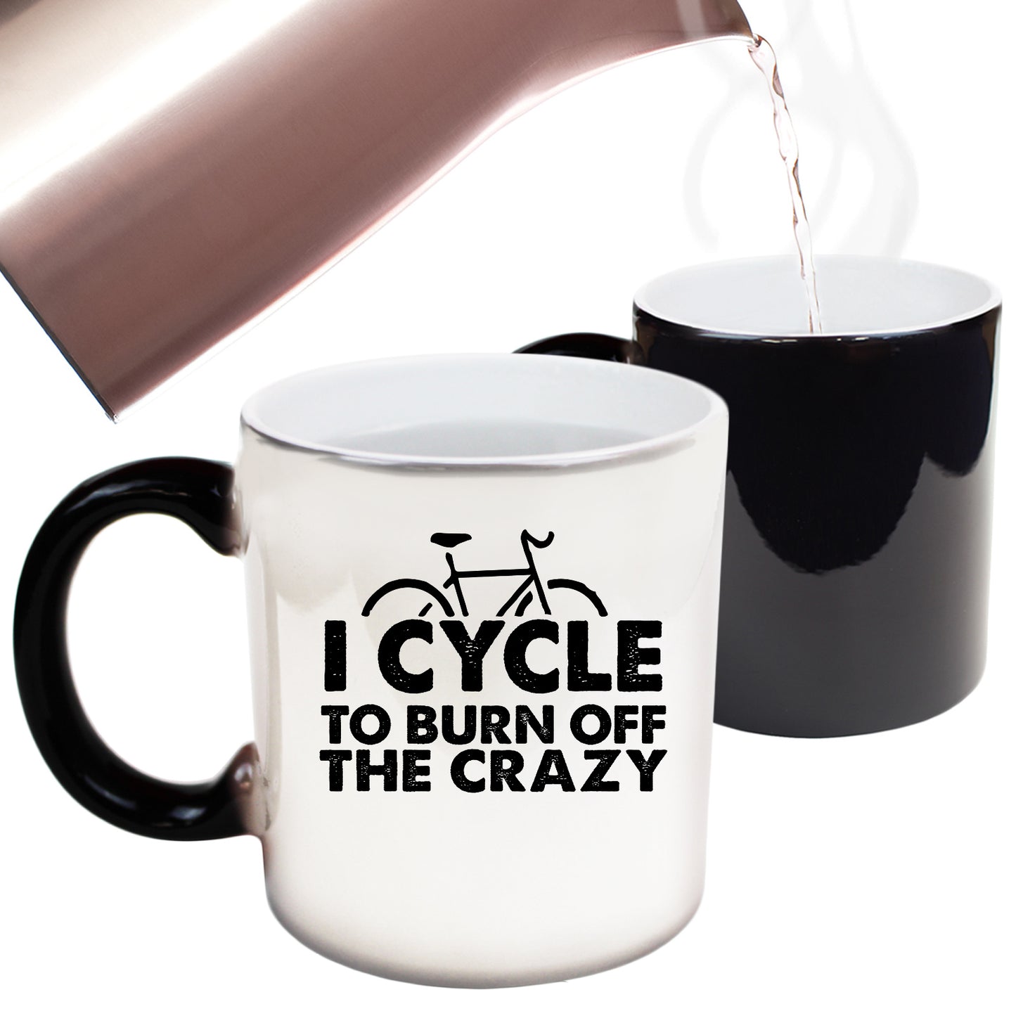 Cycling I Cycle To Burn Off The Crazy - Funny Colour Changing Mug