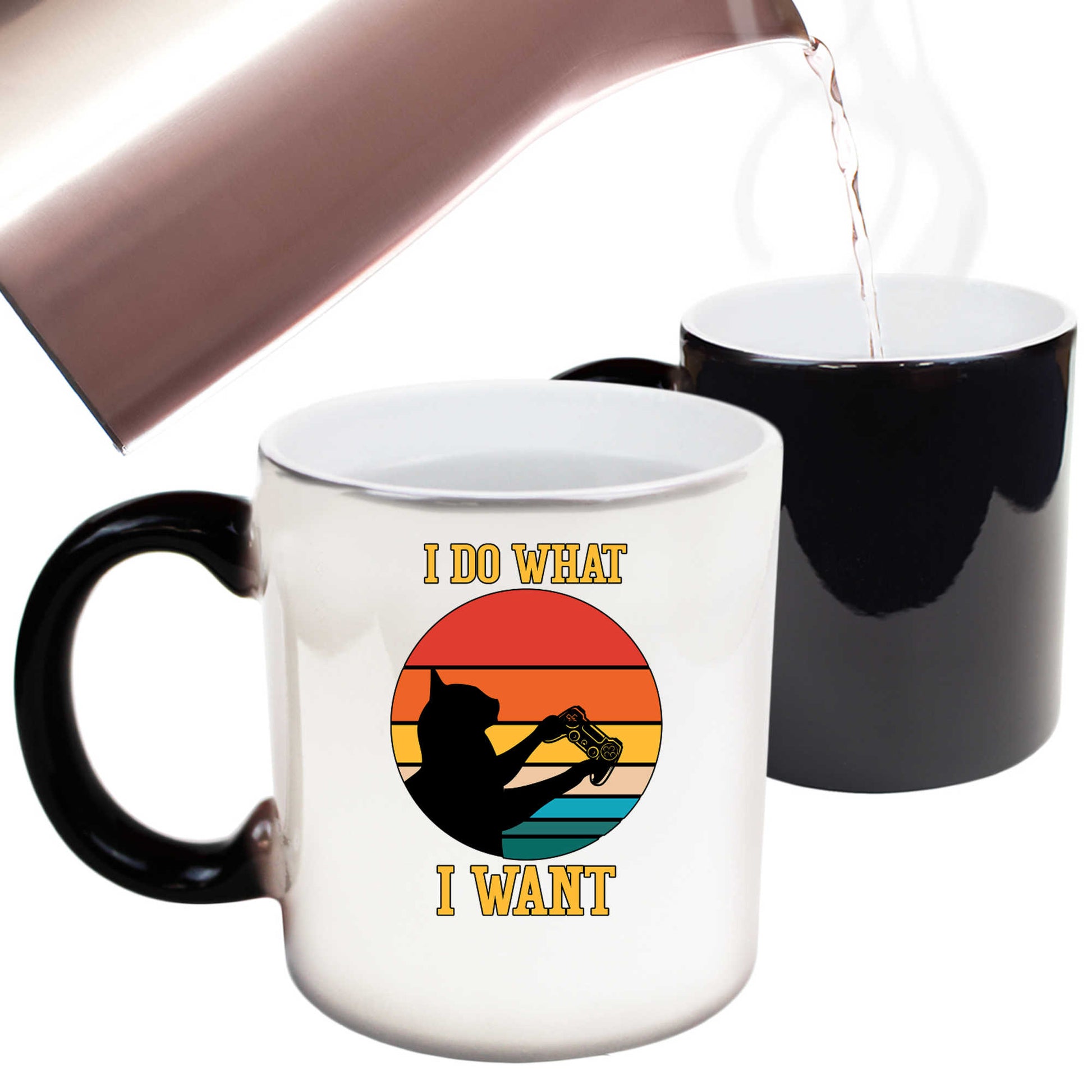 I Do What I Want Cat Gamer Games Cats - Funny Colour Changing Mug