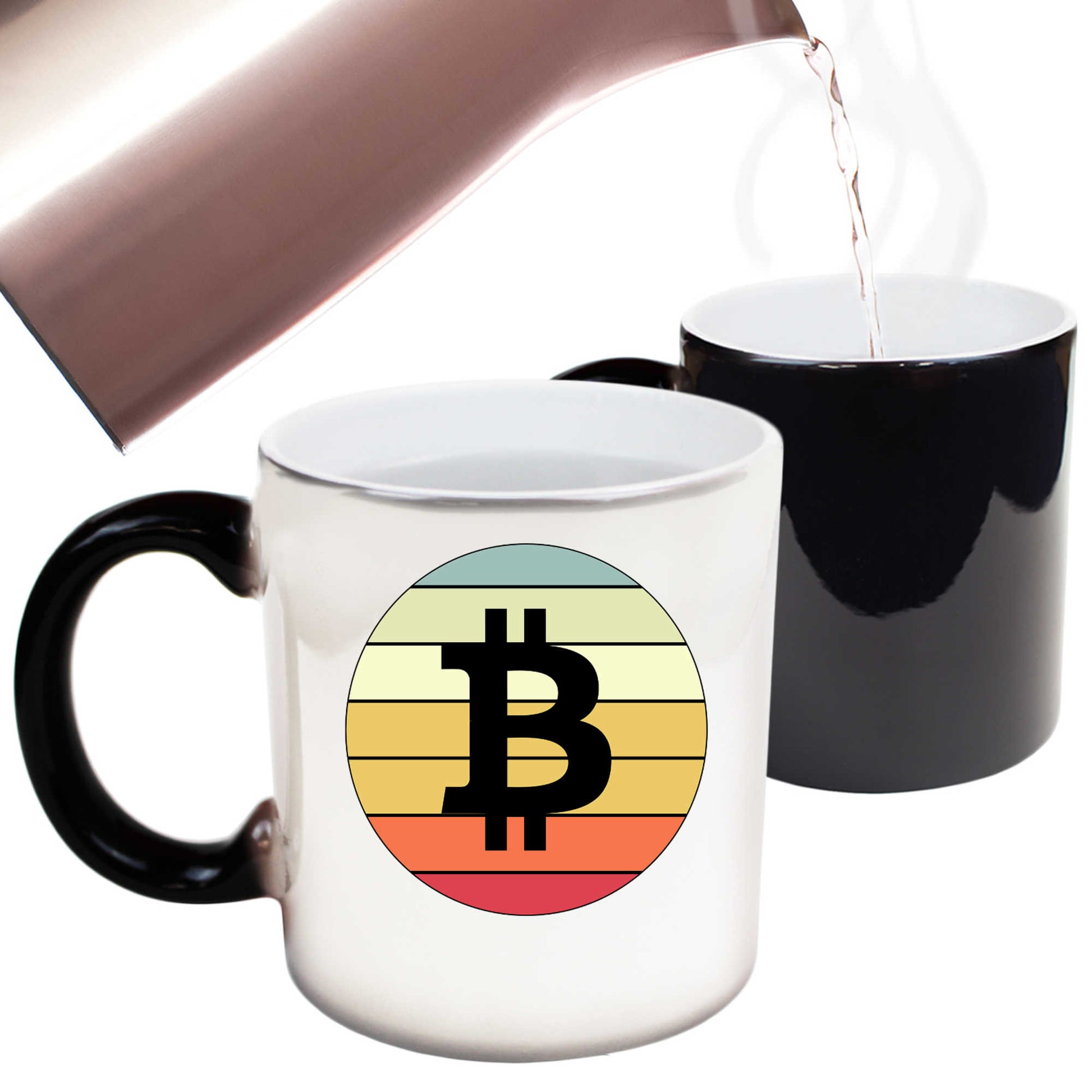 Bitcoin Vintage Sunset Cryptocurrency - Funny Colour Changing Mug