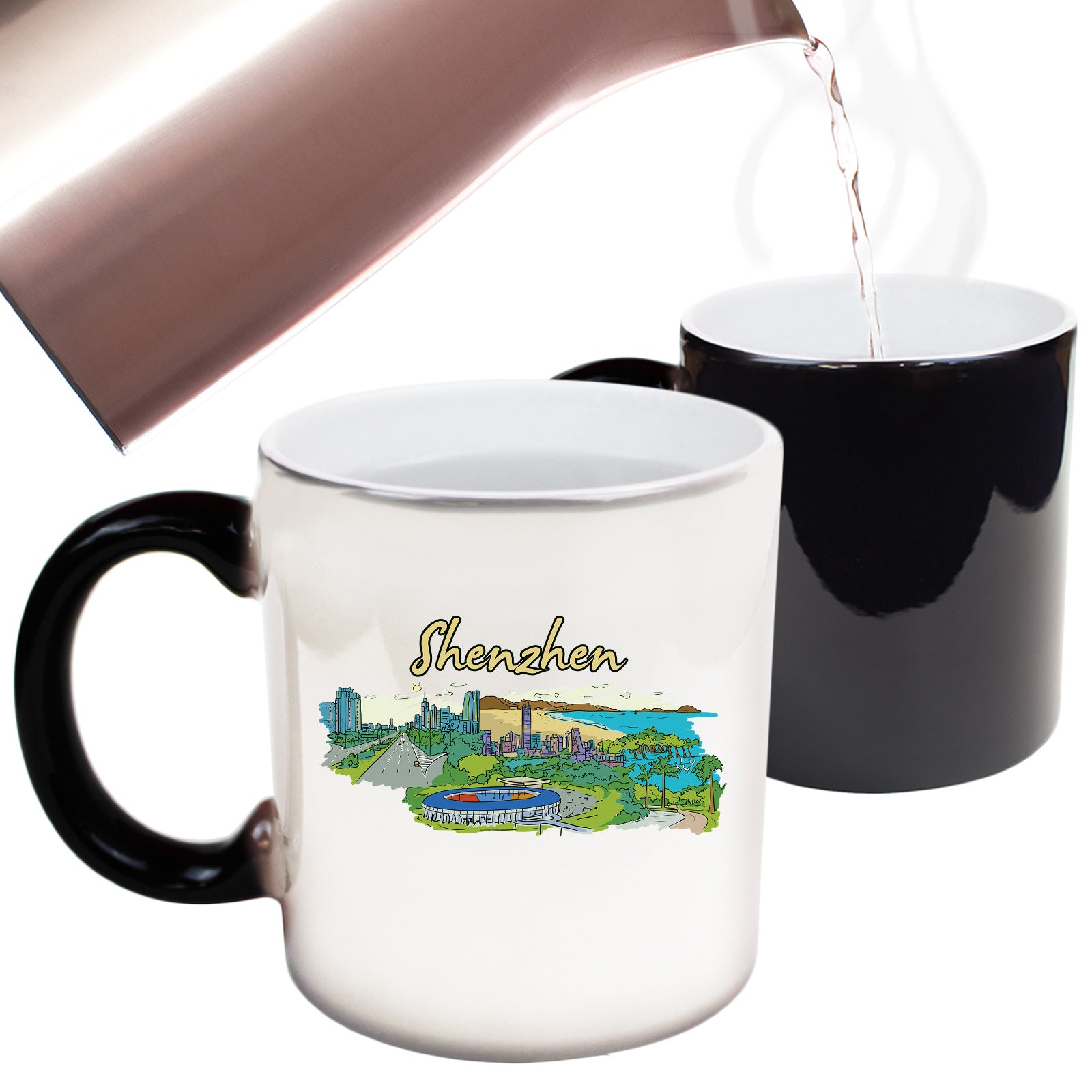 Shenzhen China Country Flag Destination - Funny Colour Changing Mug