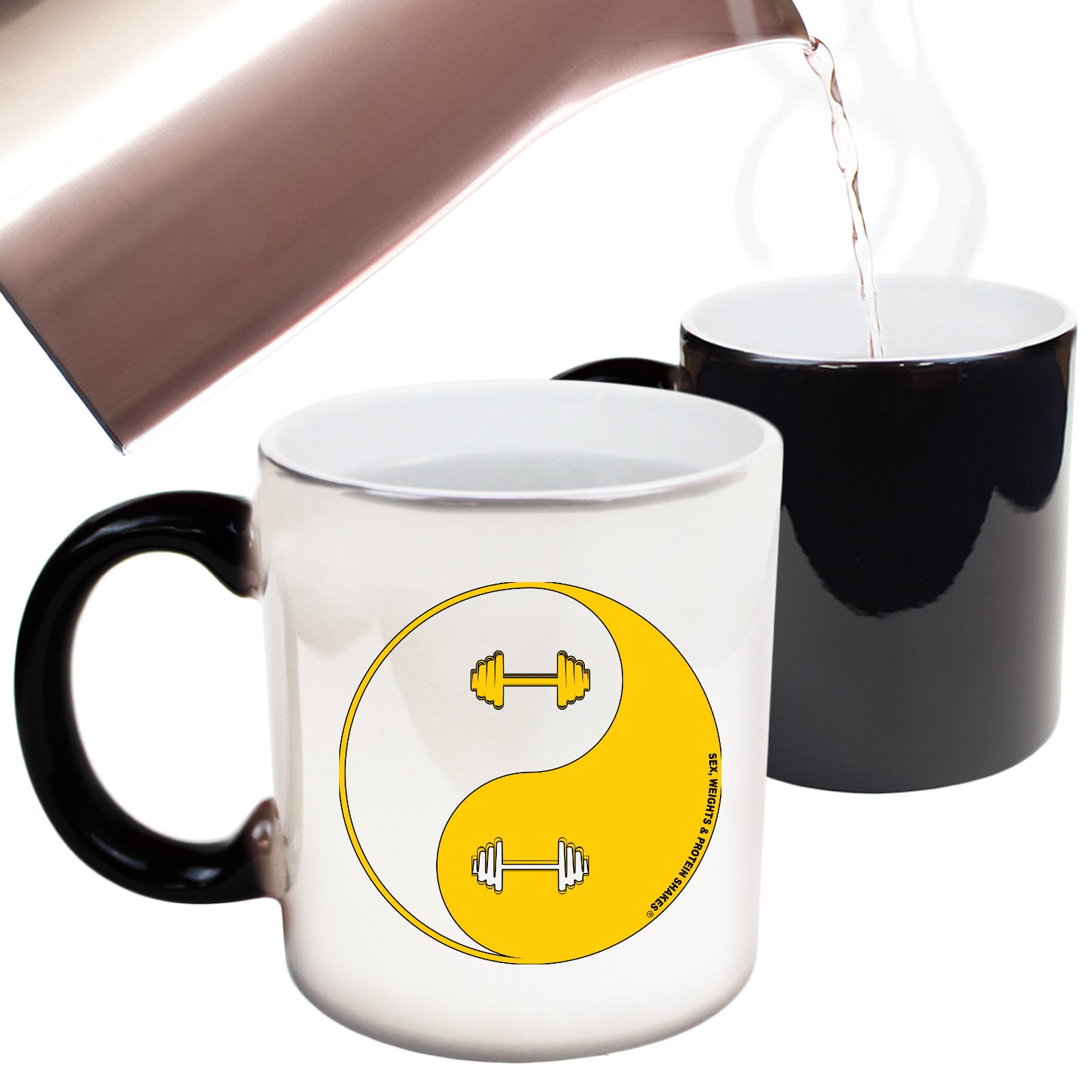 Swps Dumbbell Yin Yang - Funny Colour Changing Mug
