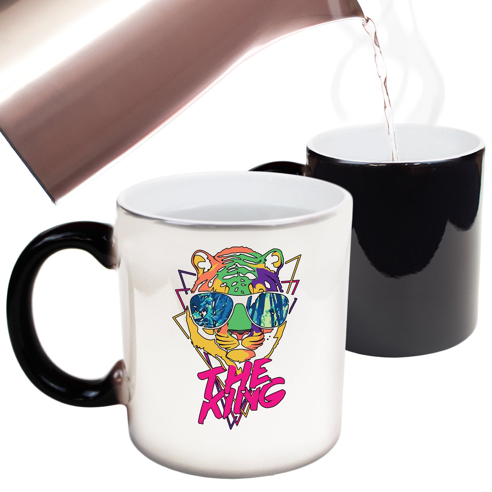 Tiger The King Retro Animal - Funny Colour Changing Mug