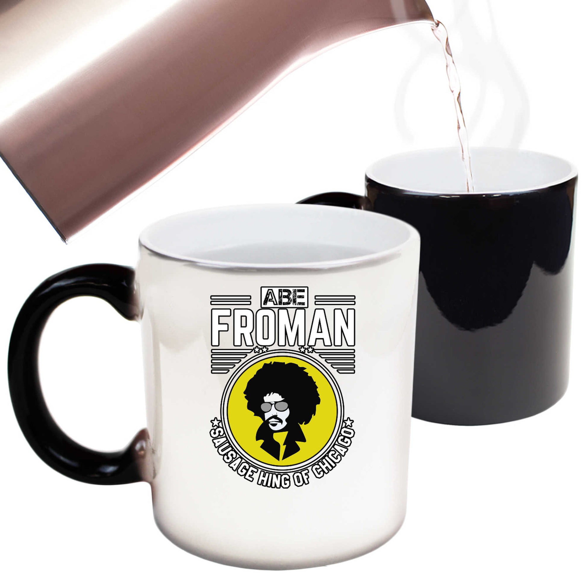 Abe Froman Sausage King Of Chicago Afro - Funny Colour Changing Mug