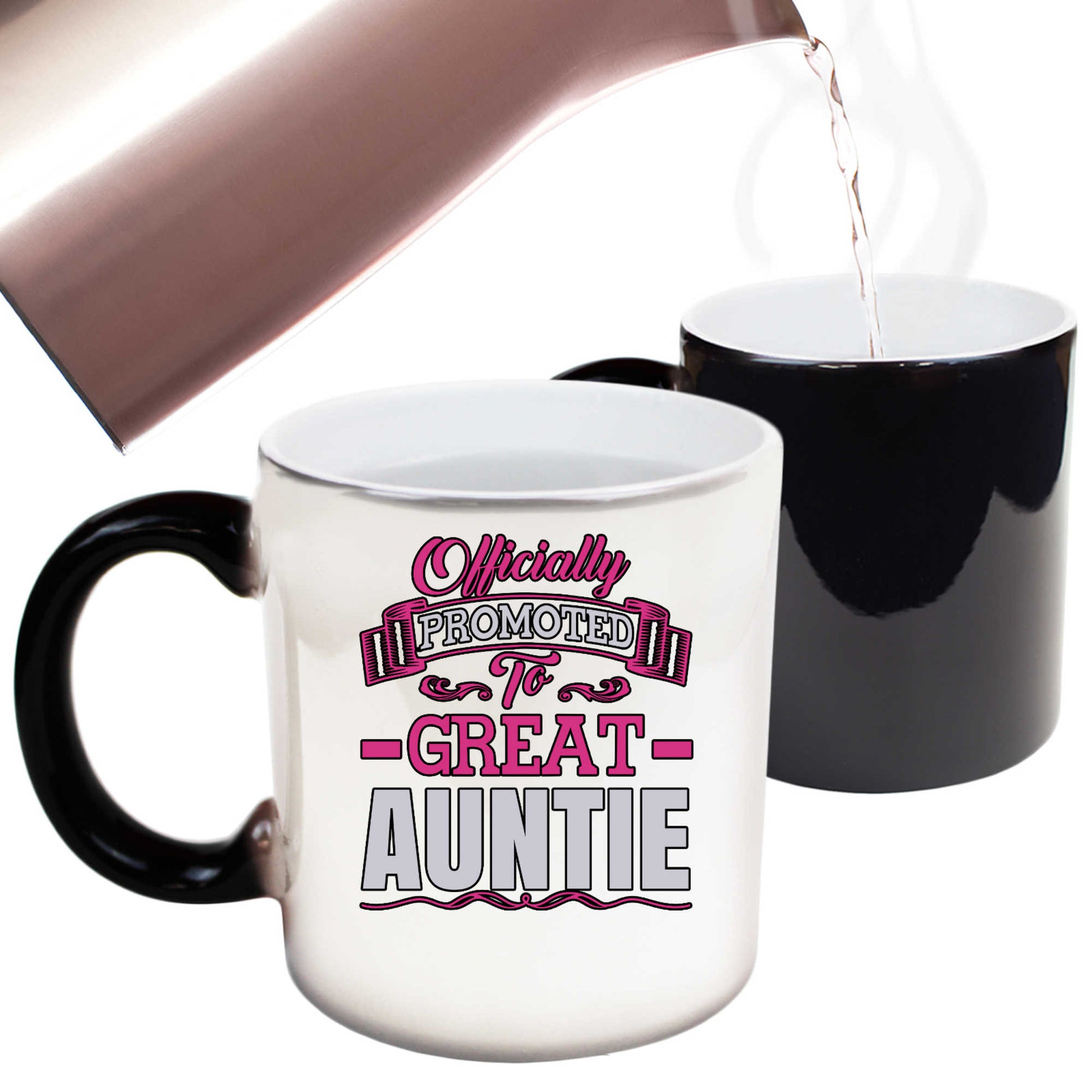 Officially Promoted To Great Auntie - Funny Colour Changing Mug