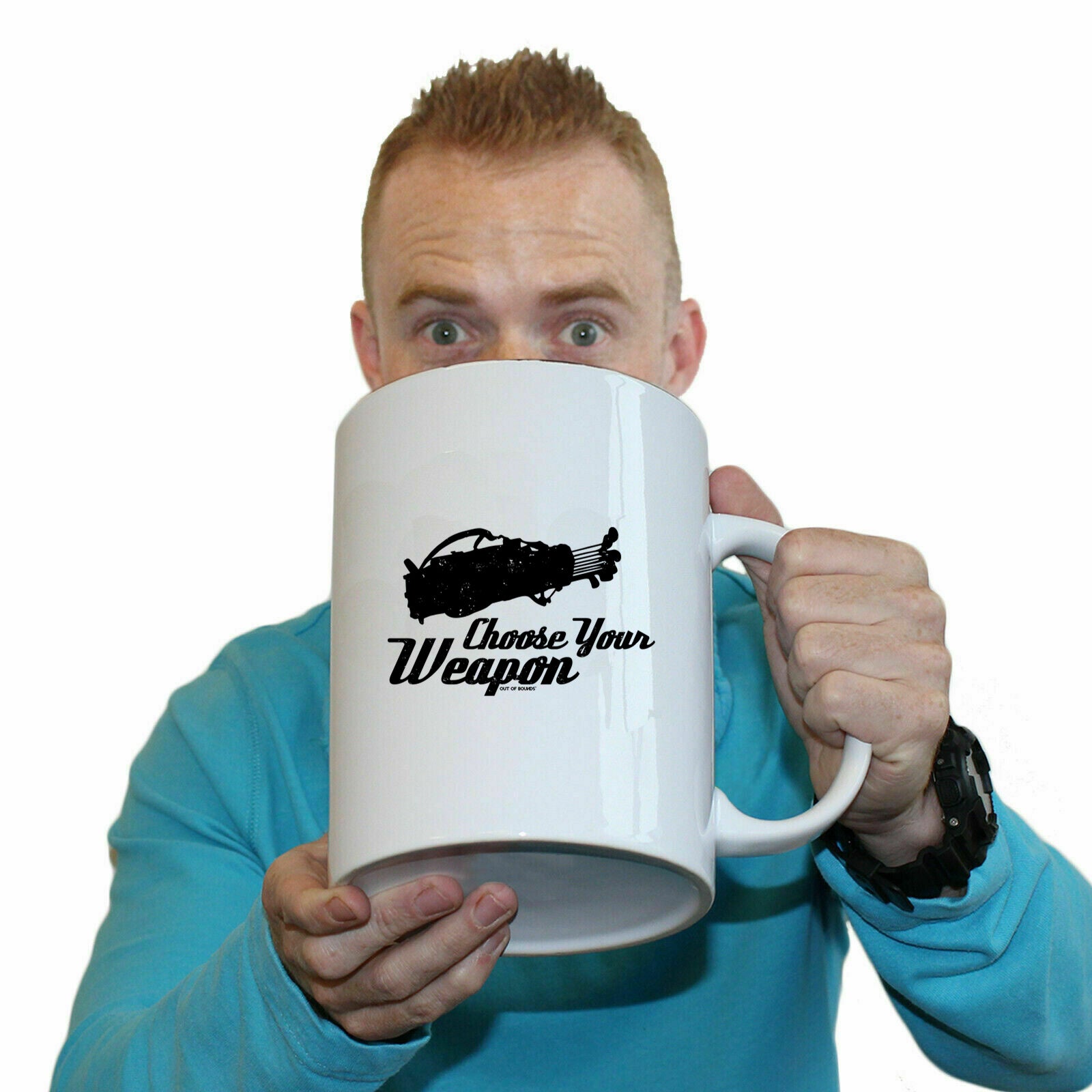 Oob Golf Choose Your Weapon - Funny Giant 2 Litre Mug
