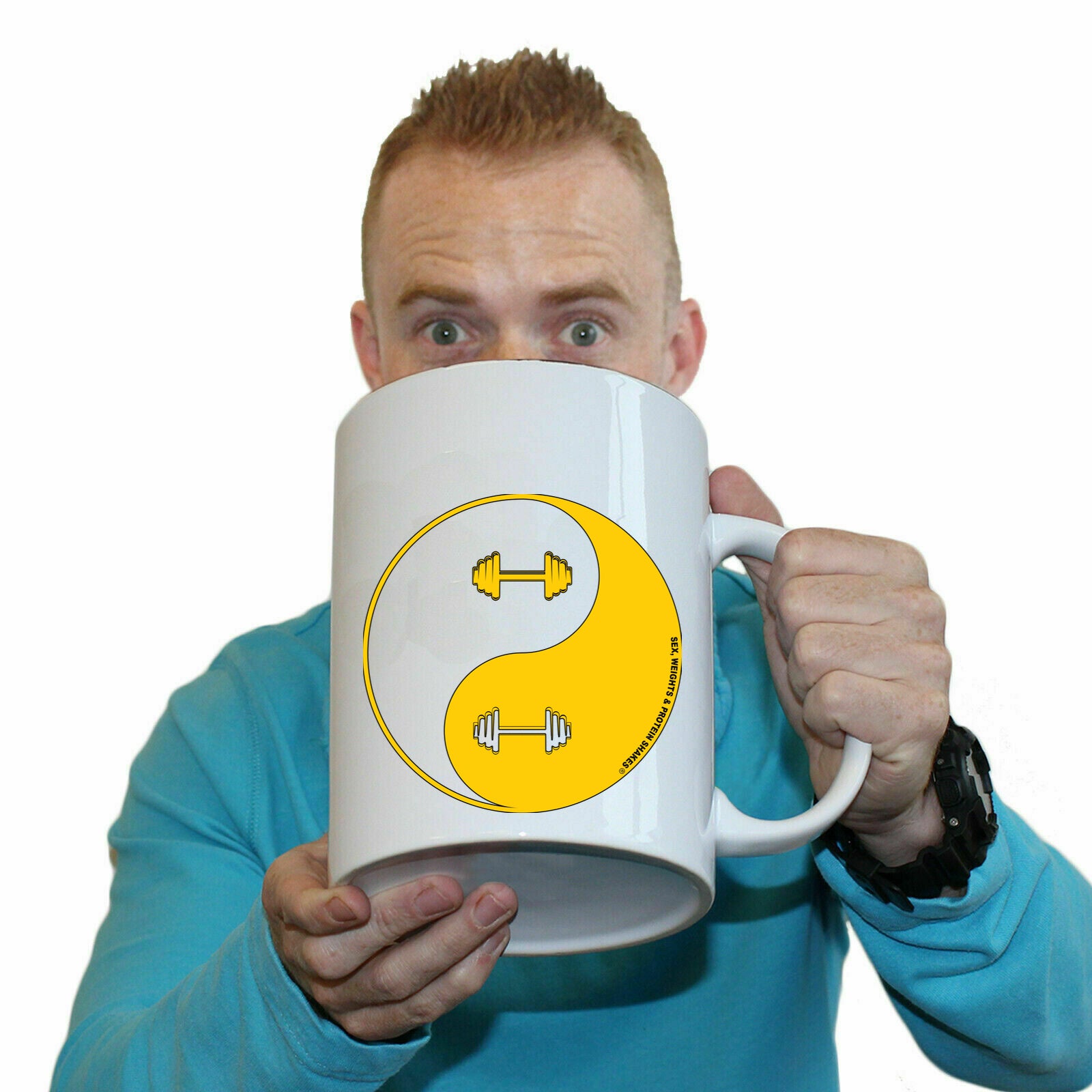 Swps Dumbbell Yin Yang - Funny Giant 2 Litre Mug