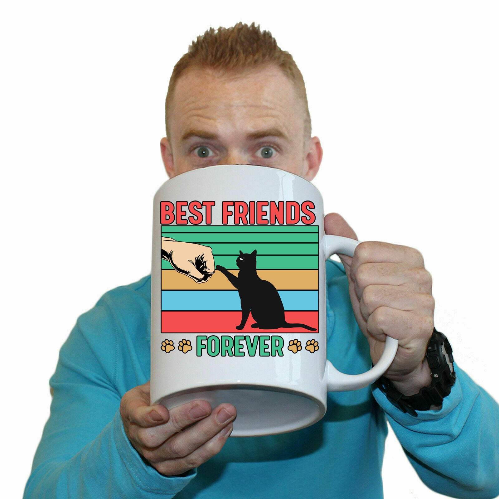 Best Friends Forever Cat Cats Kitten Pussy - Funny Giant 2 Litre Mug