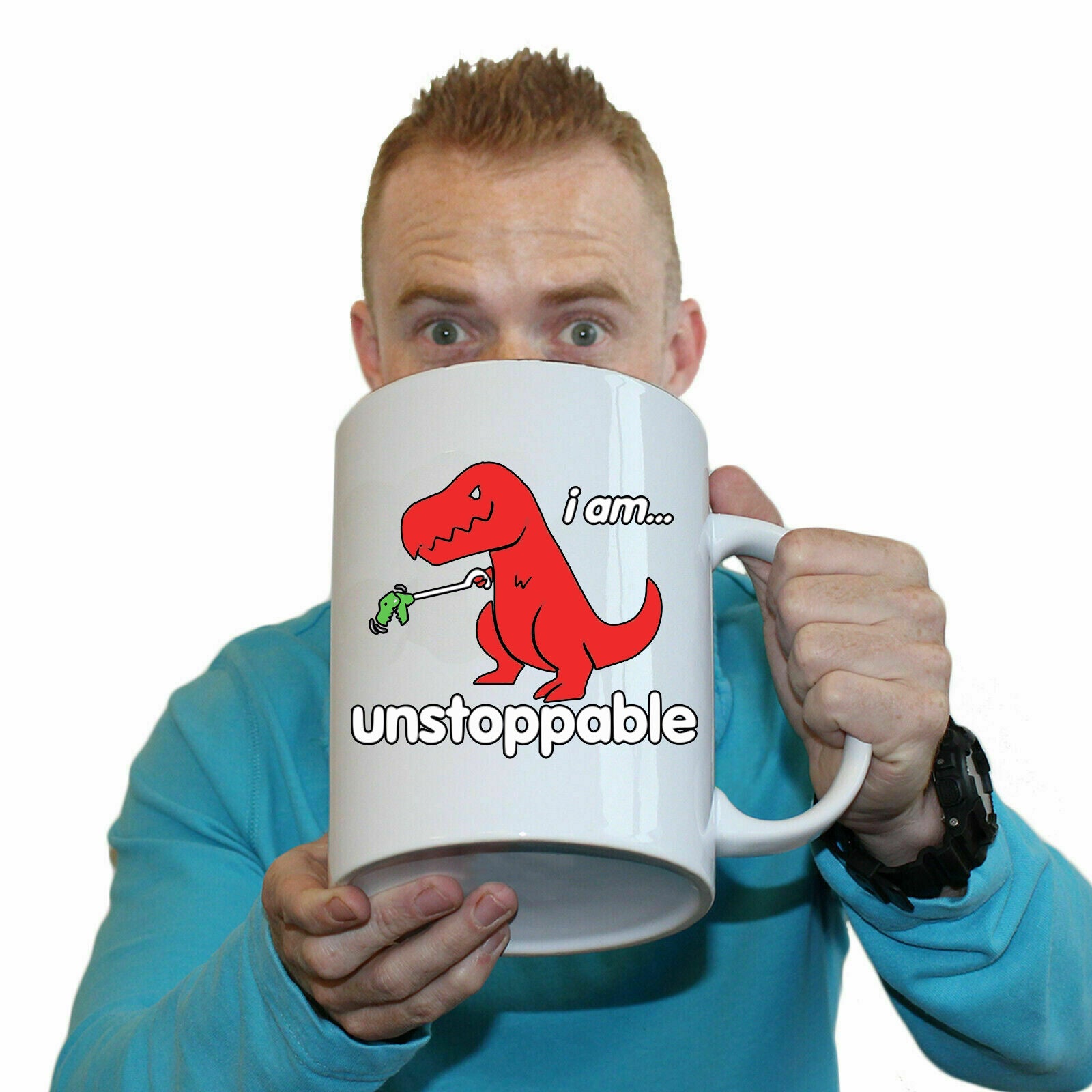 I Am Unstoppable Dinosaur Trex - Funny Giant 2 Litre Mug