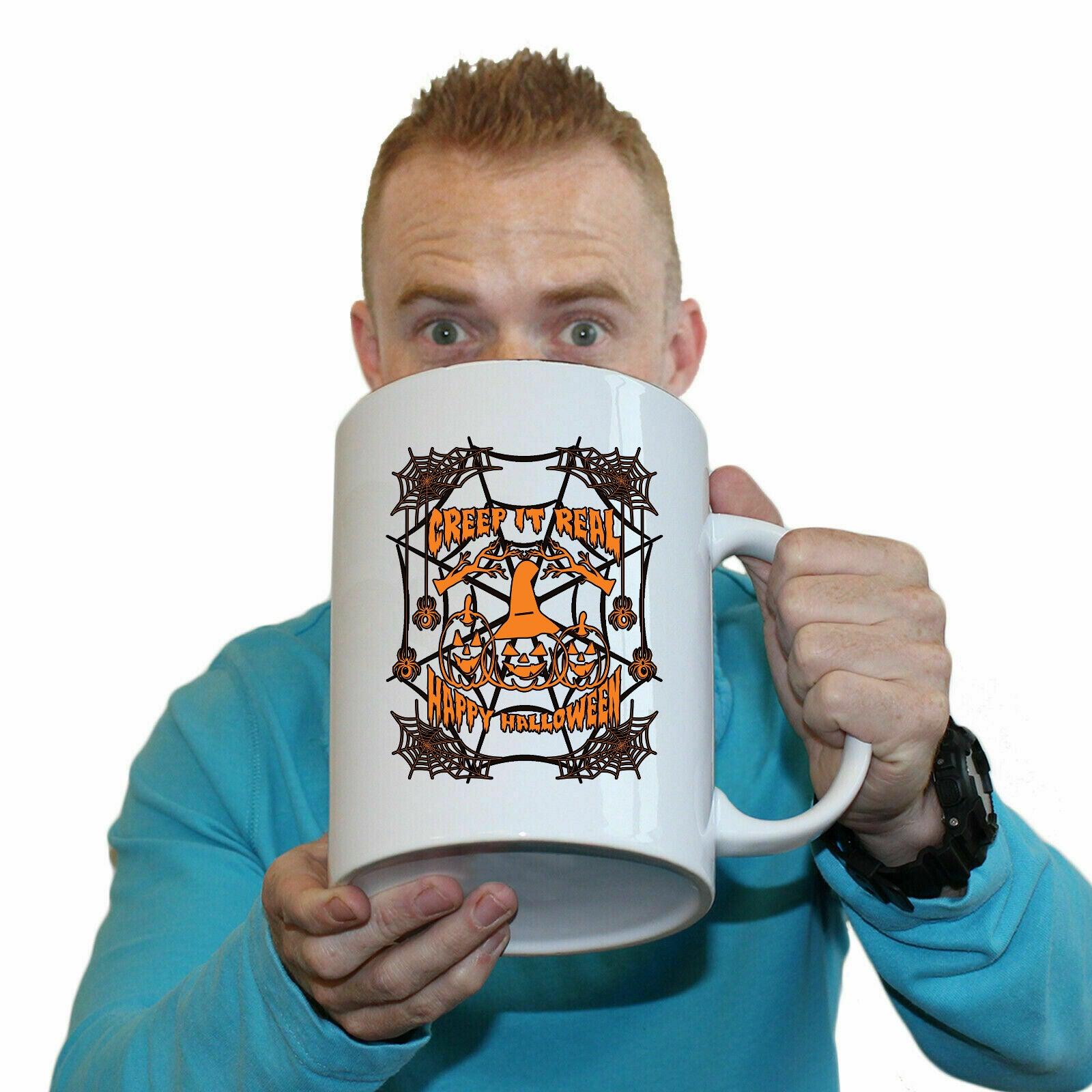 Creep It Real Happy Halloween Spooky - Funny Giant 2 Litre Mug