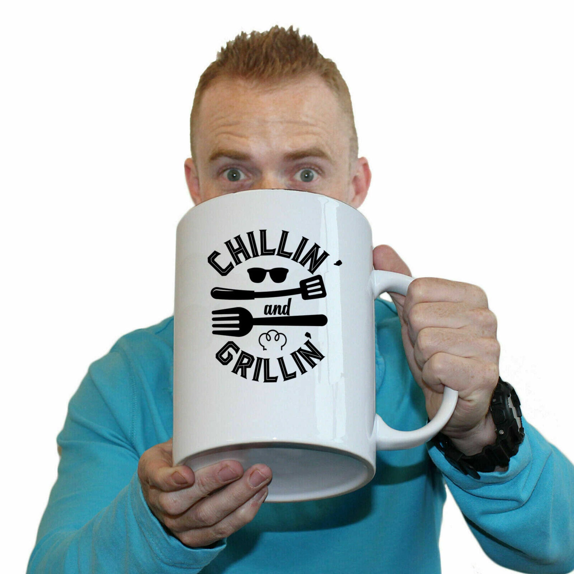 Chillin And Grillin Outdoor Summer Bbq - Funny Giant 2 Litre Mug