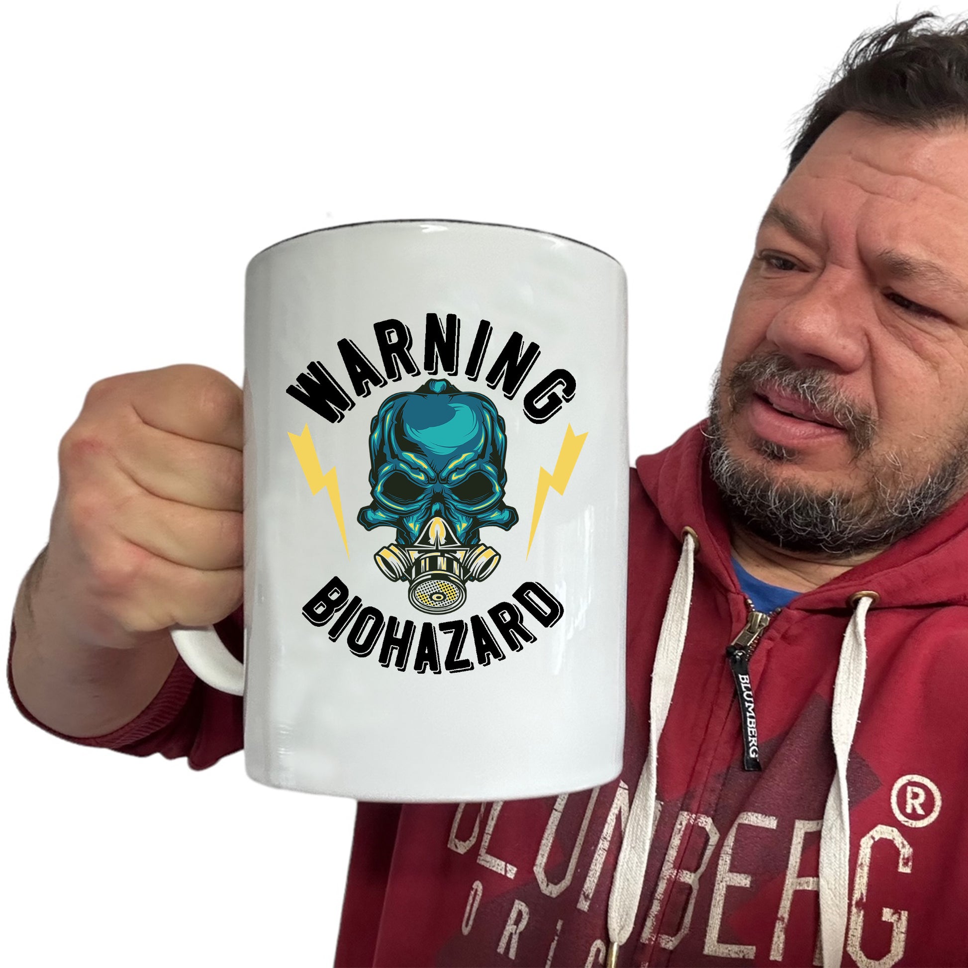 Warning Biohazard Skull - Funny Giant 2 Litre Mug