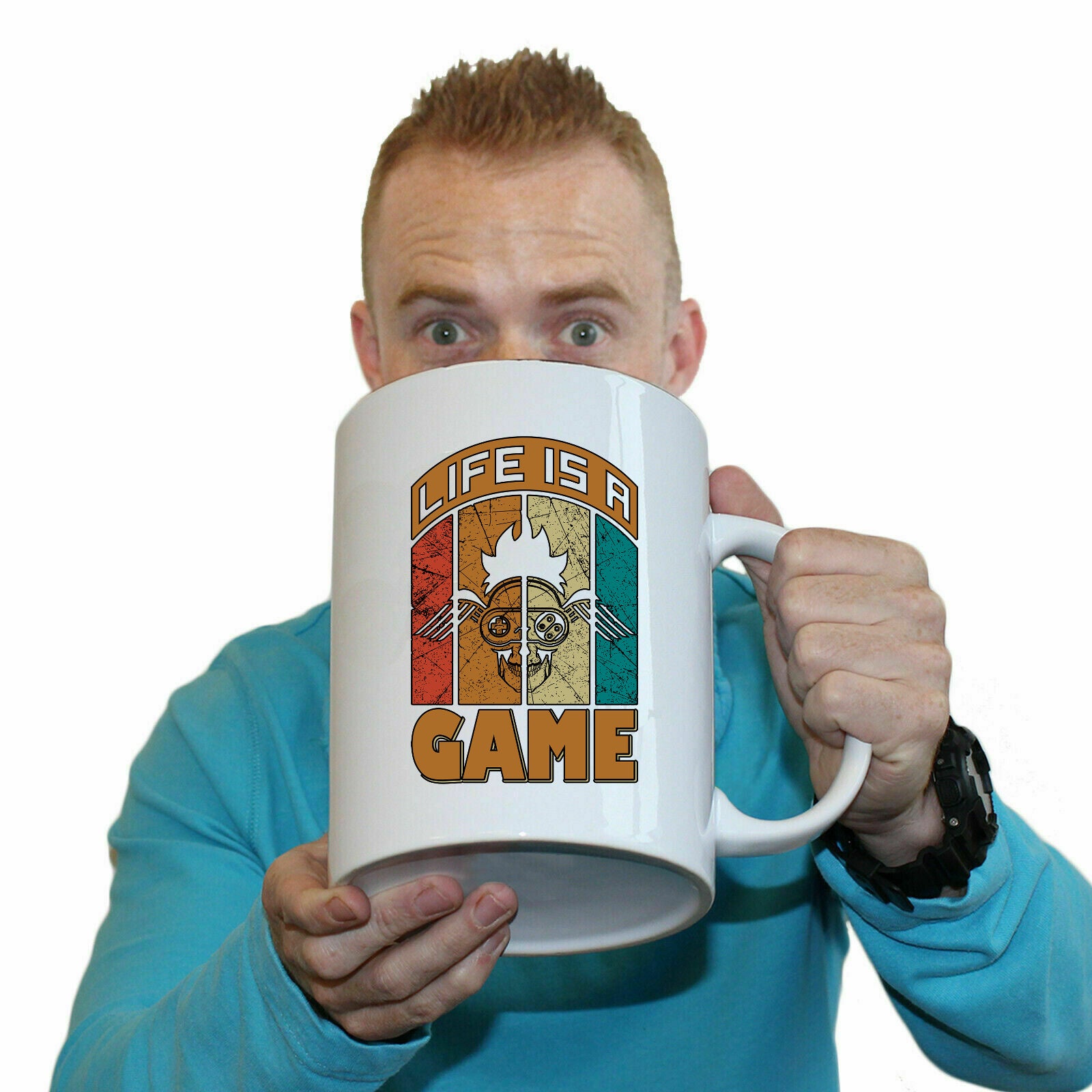 Life Is A Game Gamer - Funny Giant 2 Litre Mug