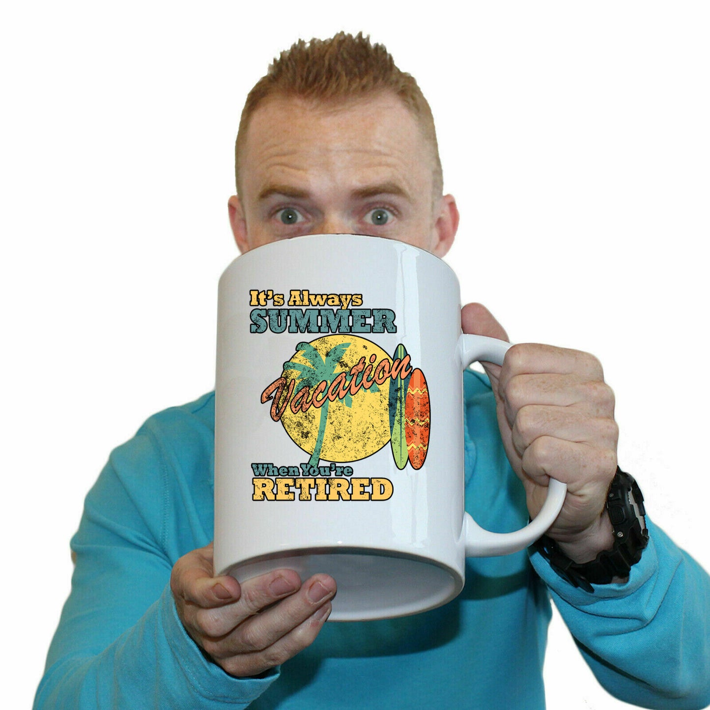Its Always Summer Vacation Retired - Funny Giant 2 Litre Mug