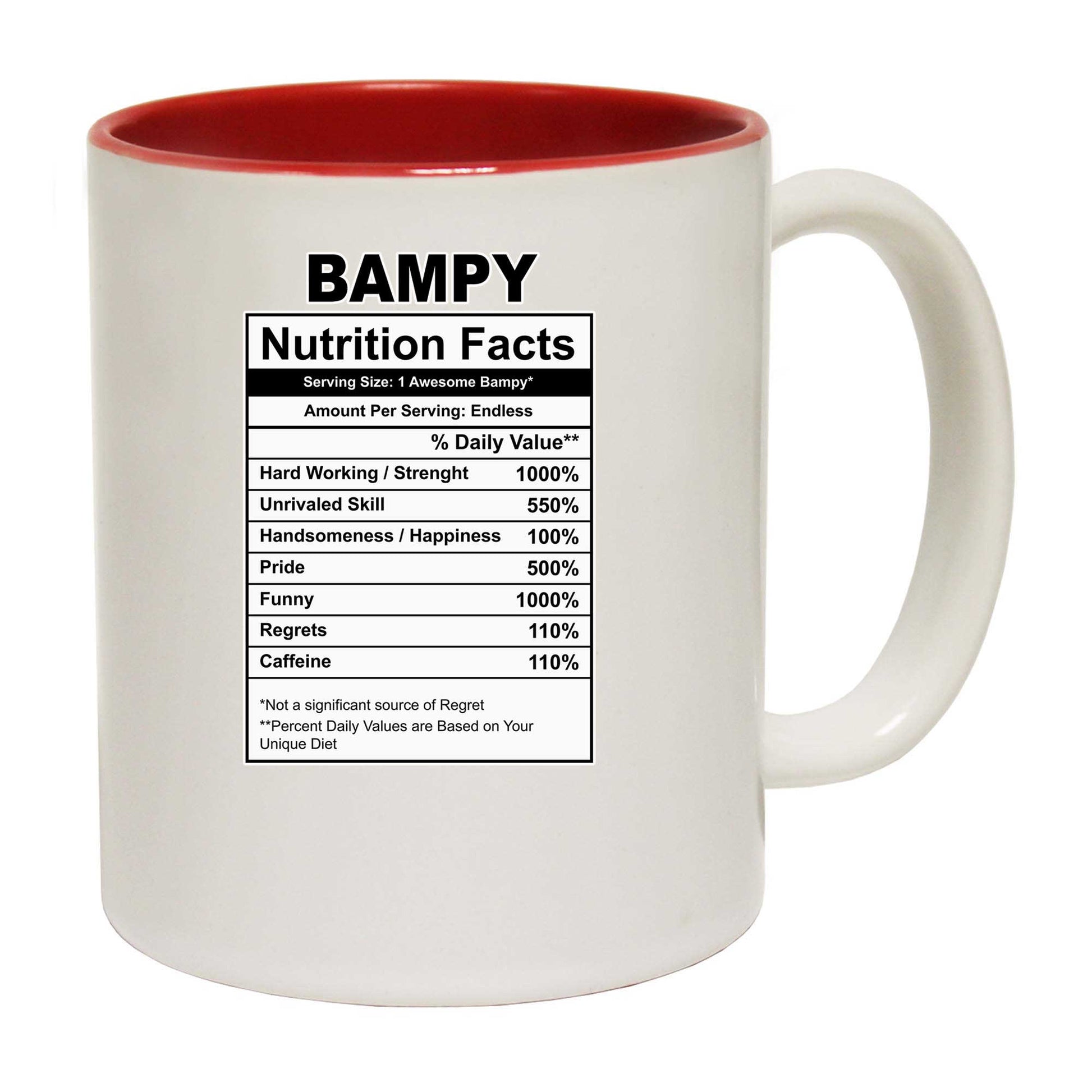 Bampy Nutrition Facts - Funny Coffee Mug