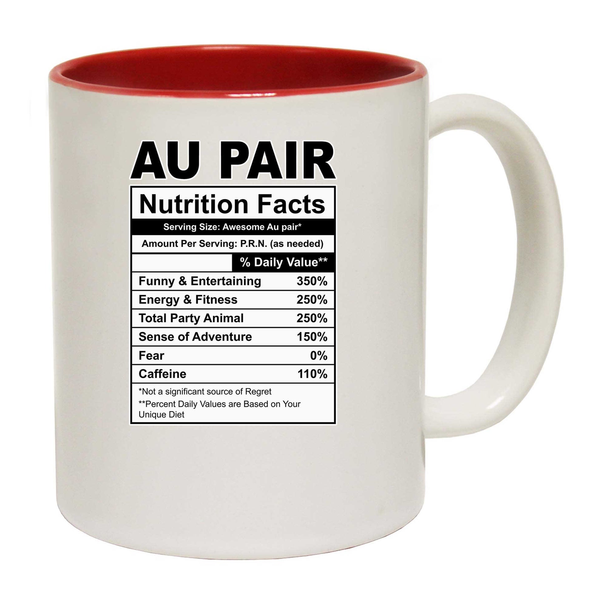 Au Pair Nutrition Facts - Funny Coffee Mug
