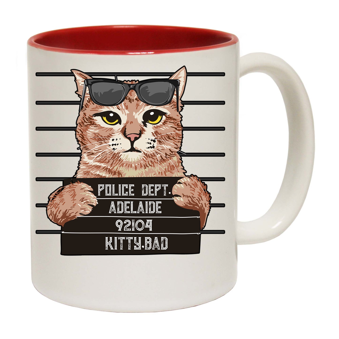 Arrested Kitty Bad Adealide Cat Kitten Pussy Cats - Funny Coffee Mug