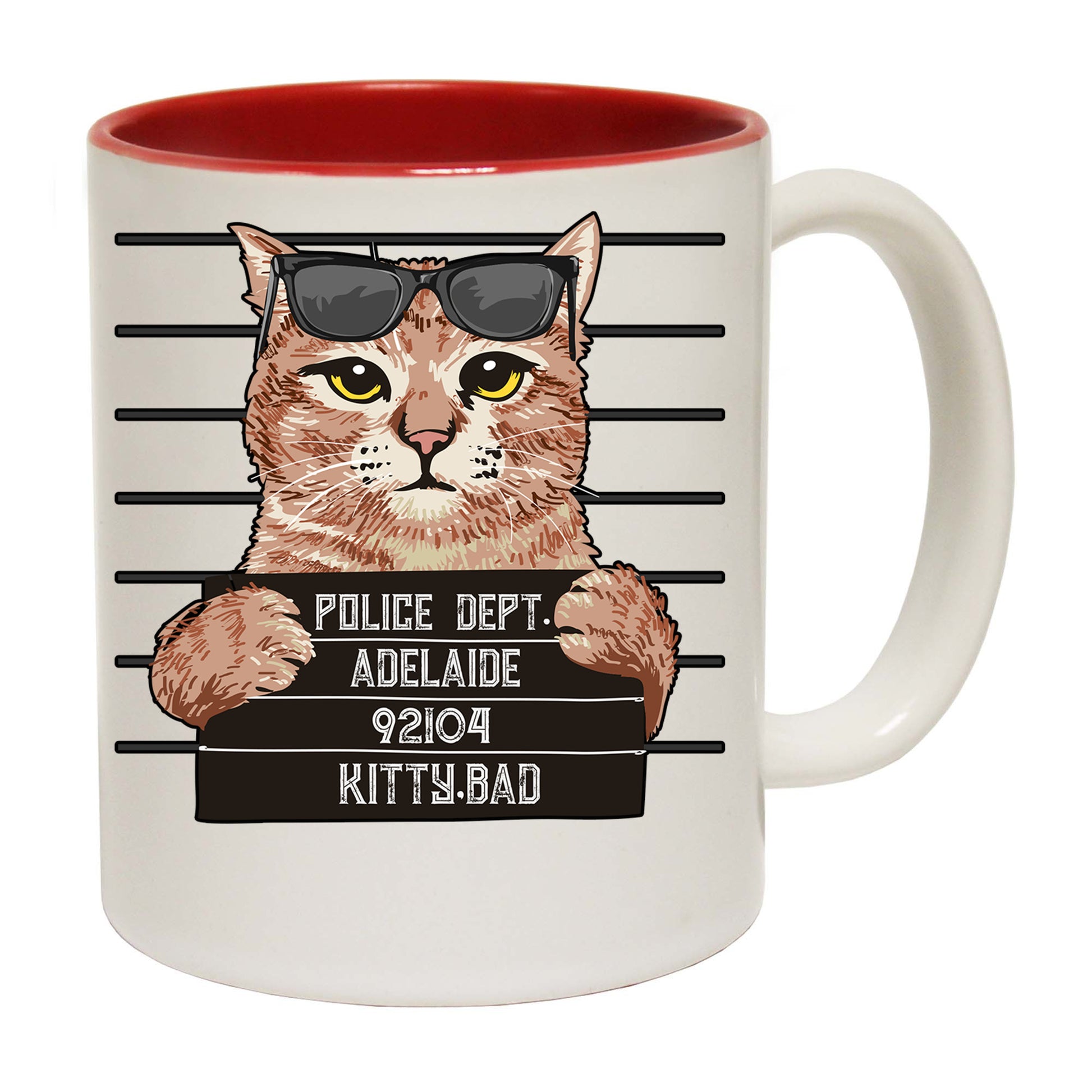 Arrested Kitty Bad Adealide Cat Kitten Pussy Cats - Funny Coffee Mug