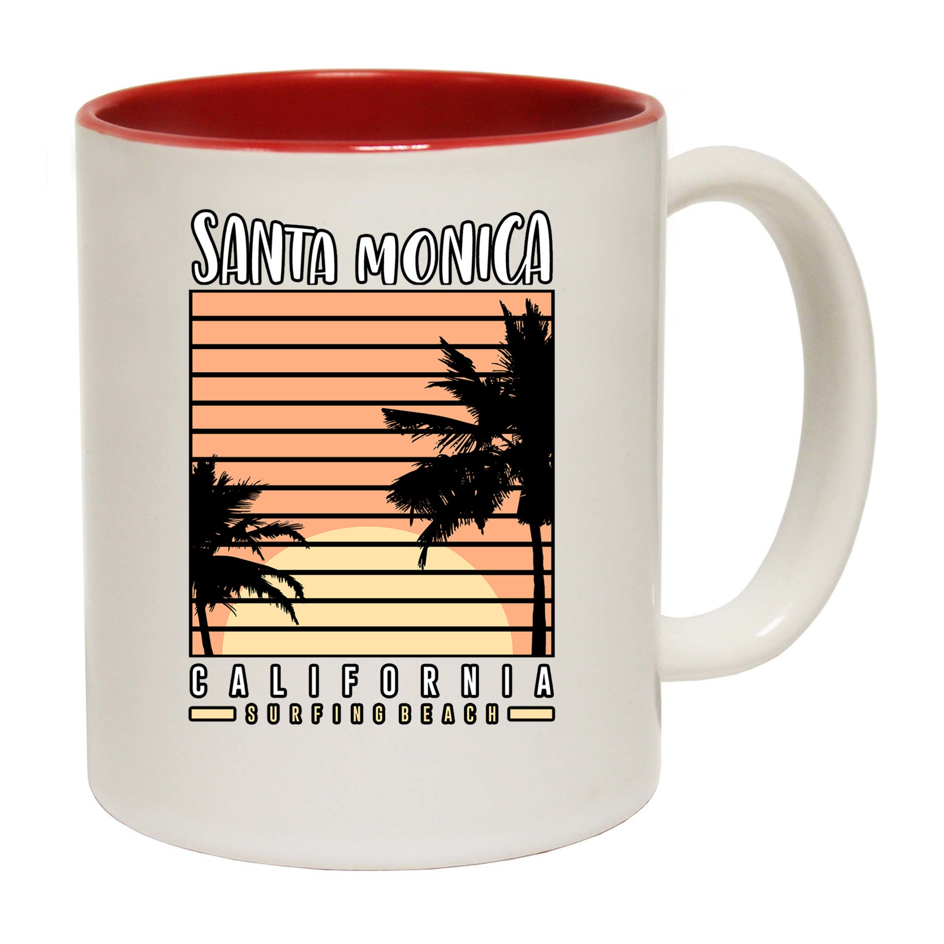 Santa Monica California Surfing Surf - Funny Coffee Mug