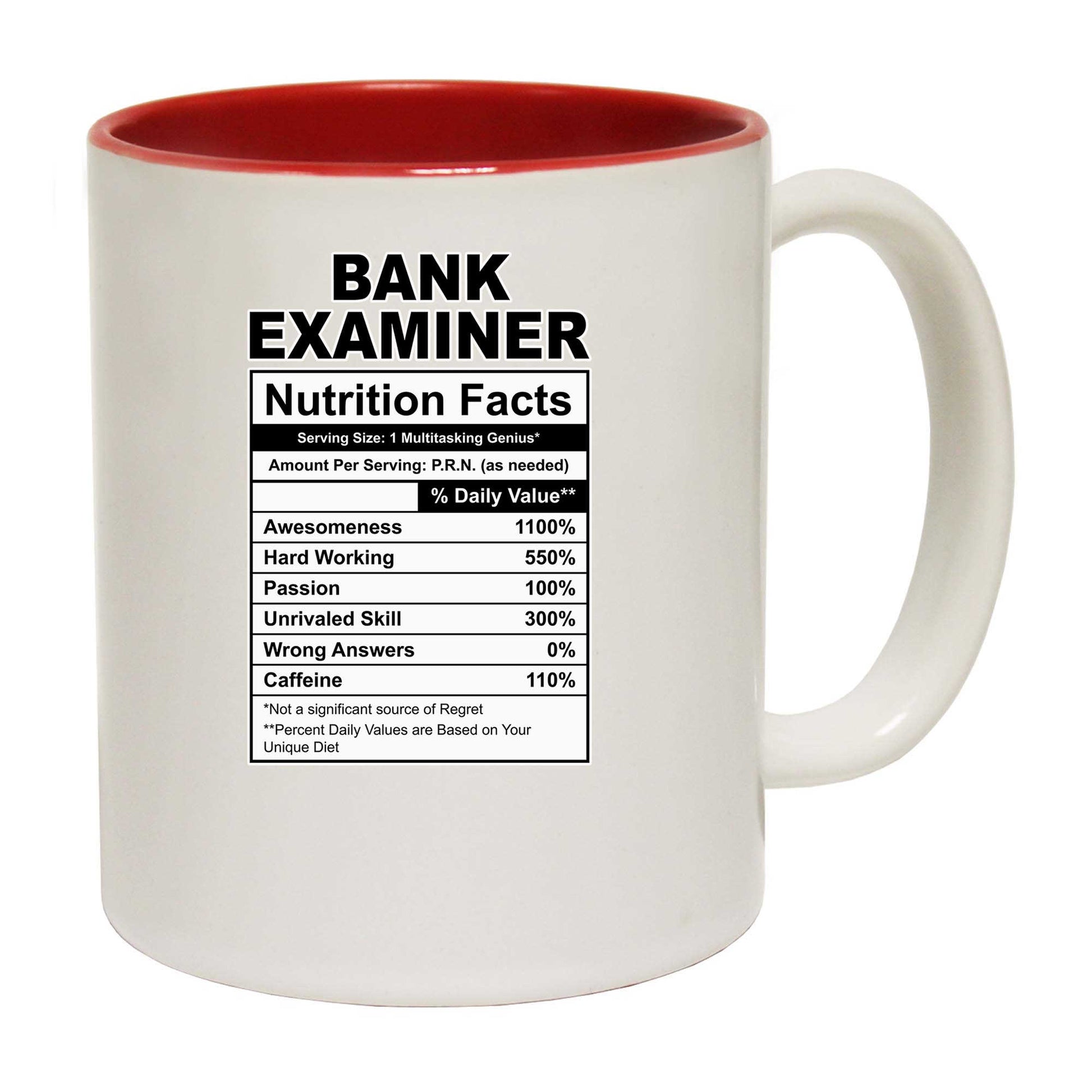 Bank Examiner Nutrition Facts - Funny Coffee Mug