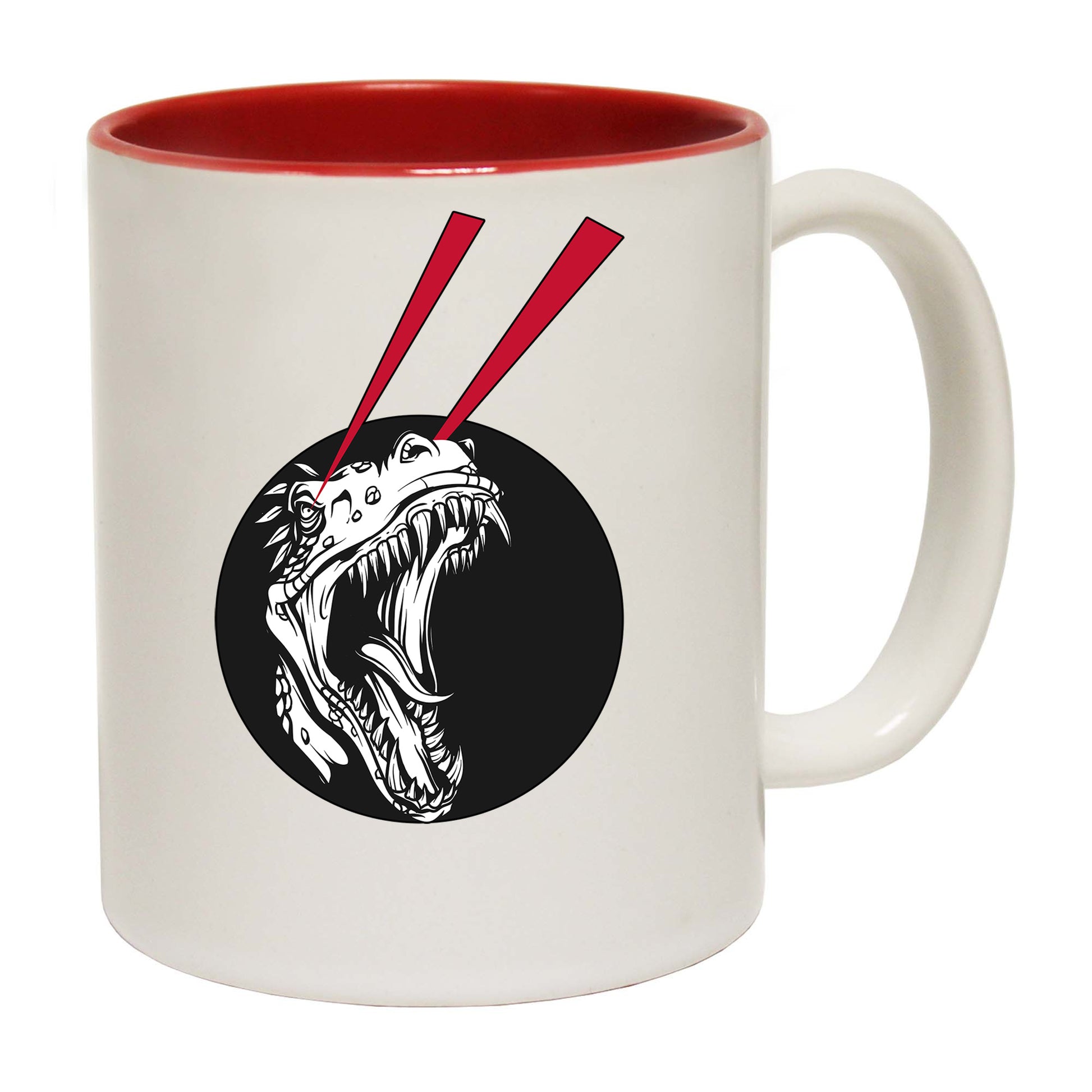 T Rex Dinosaur Lazer Eyes - Funny Coffee Mug