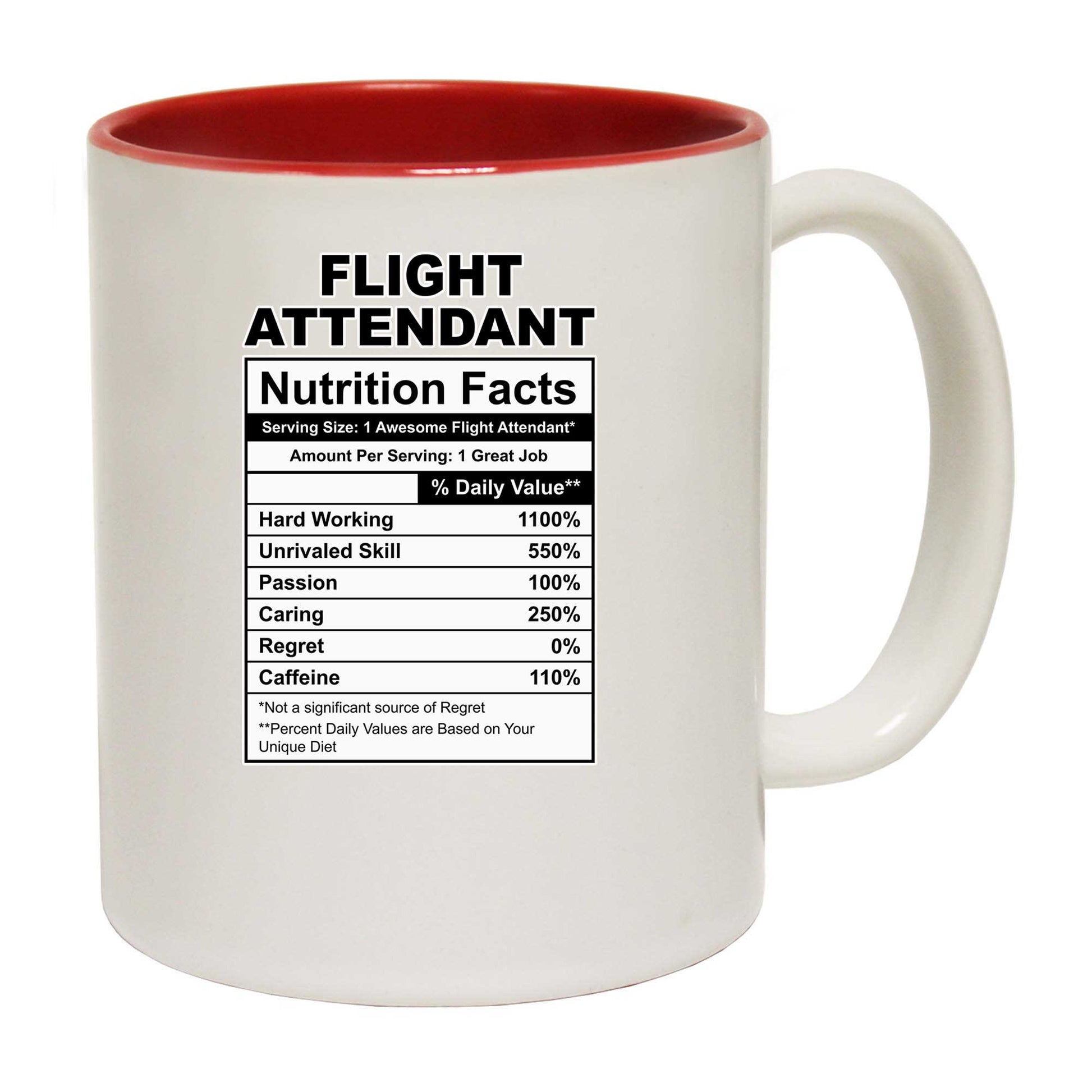 Flight Attendant Nutrition Facts - Funny Coffee Mug
