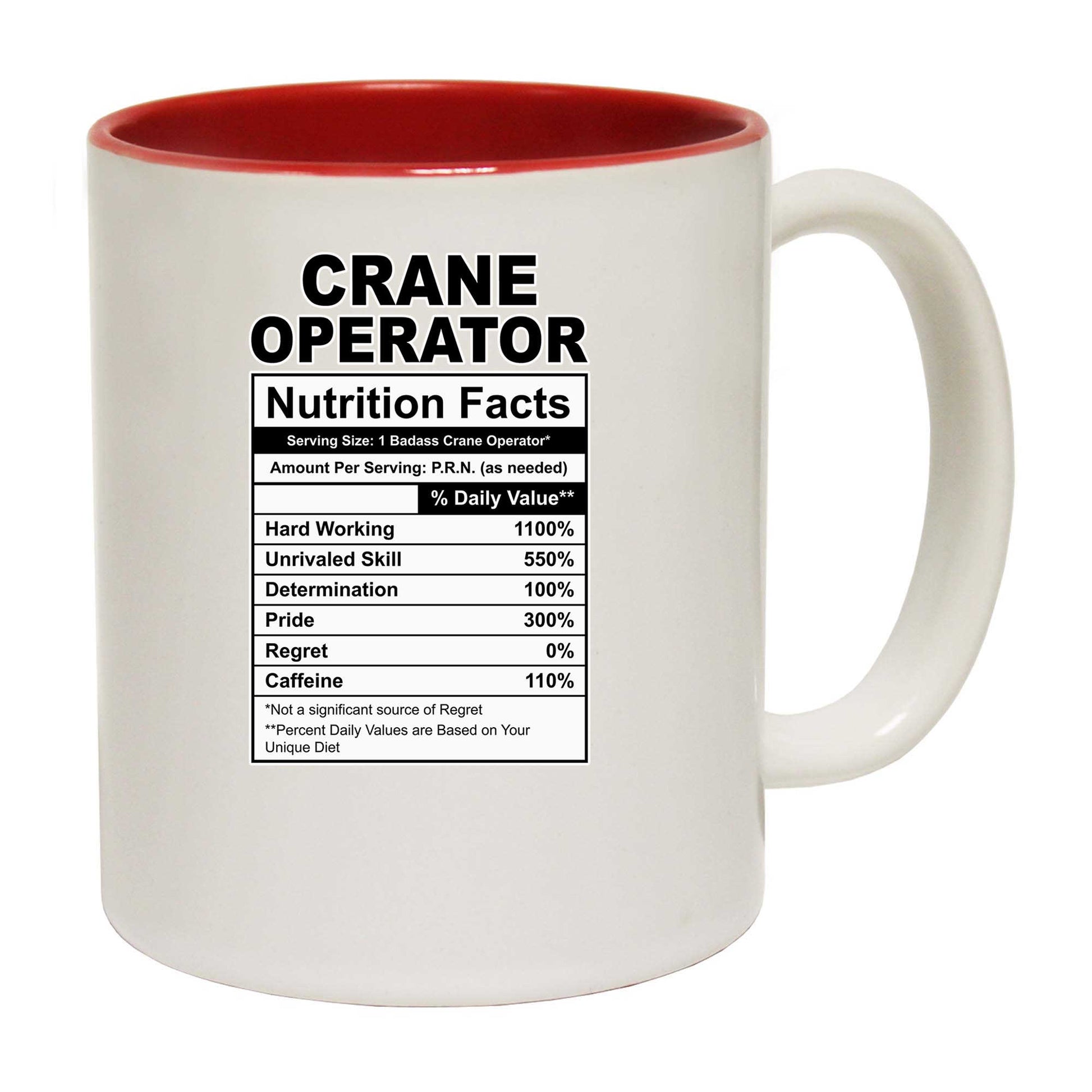 Crane Operator Nutrition Facts - Funny Coffee Mug