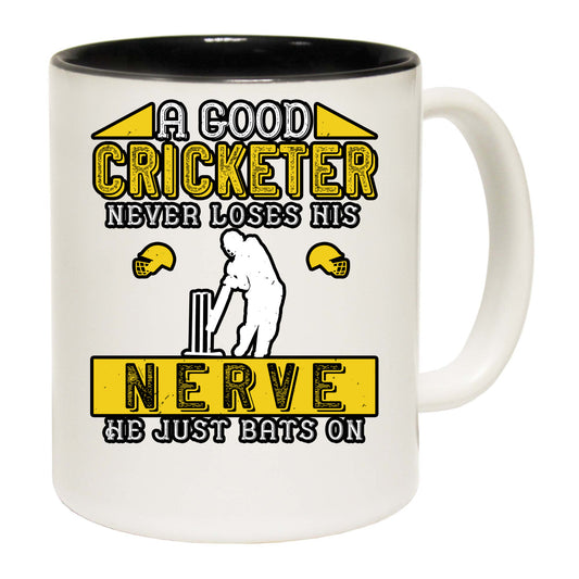 A Good Cricketer Never Loses His Nerve He Just Bats On - Funny Coffee Mug