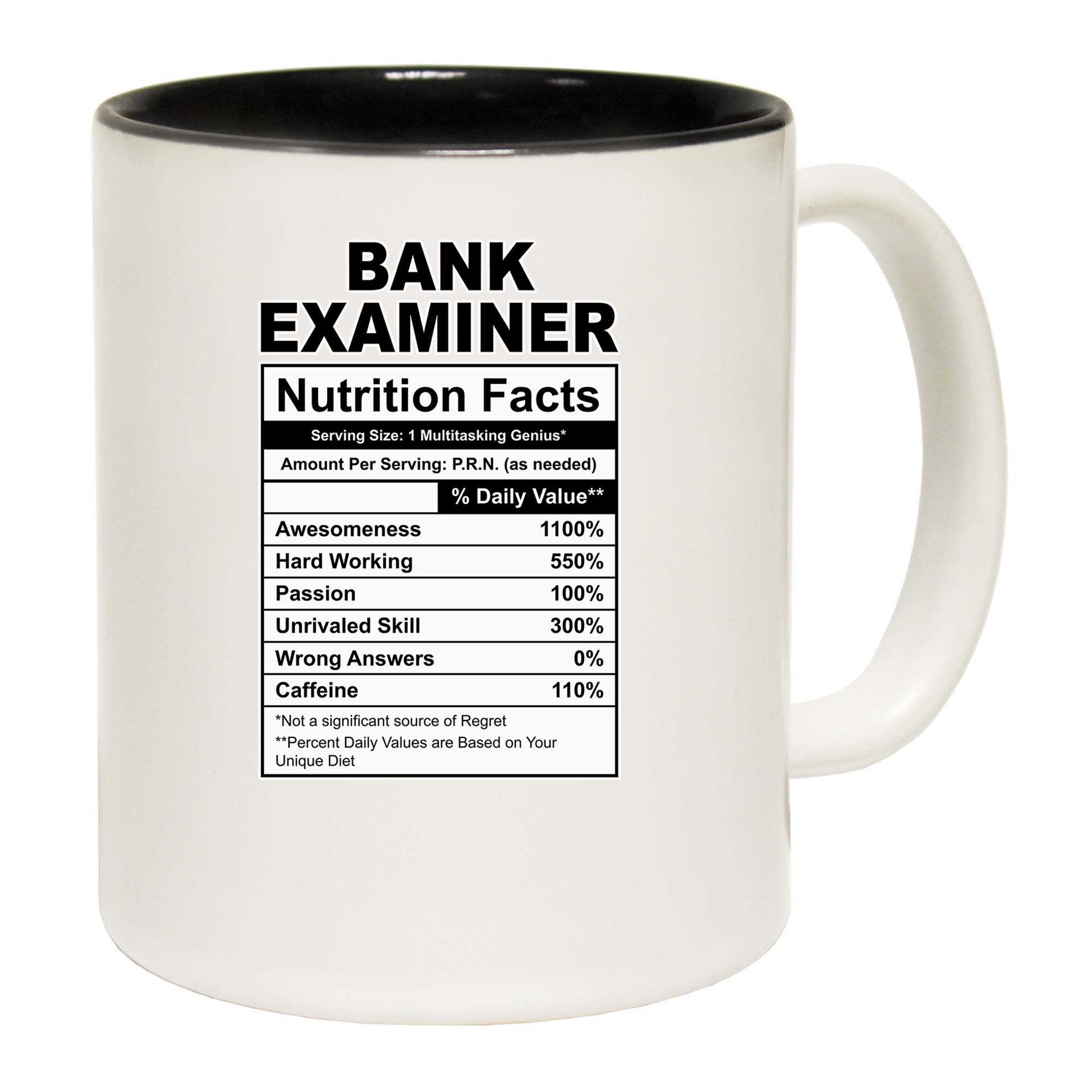 Bank Examiner Nutrition Facts - Funny Coffee Mug