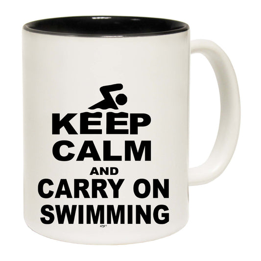 Keep Calm And Carry On Swimming - Funny Coffee Mug