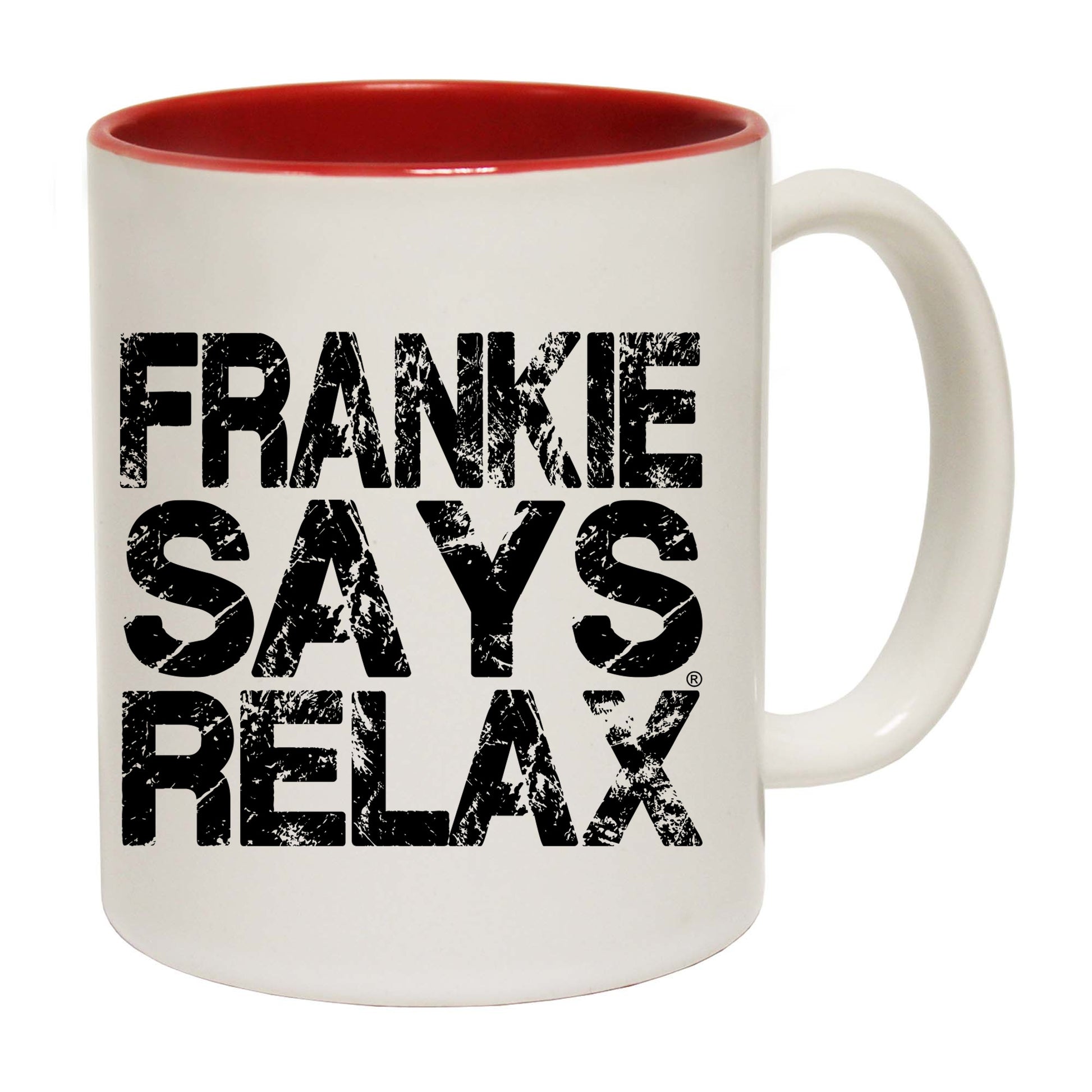 Frankie Says Relax Distress White - Funny Coffee Mug