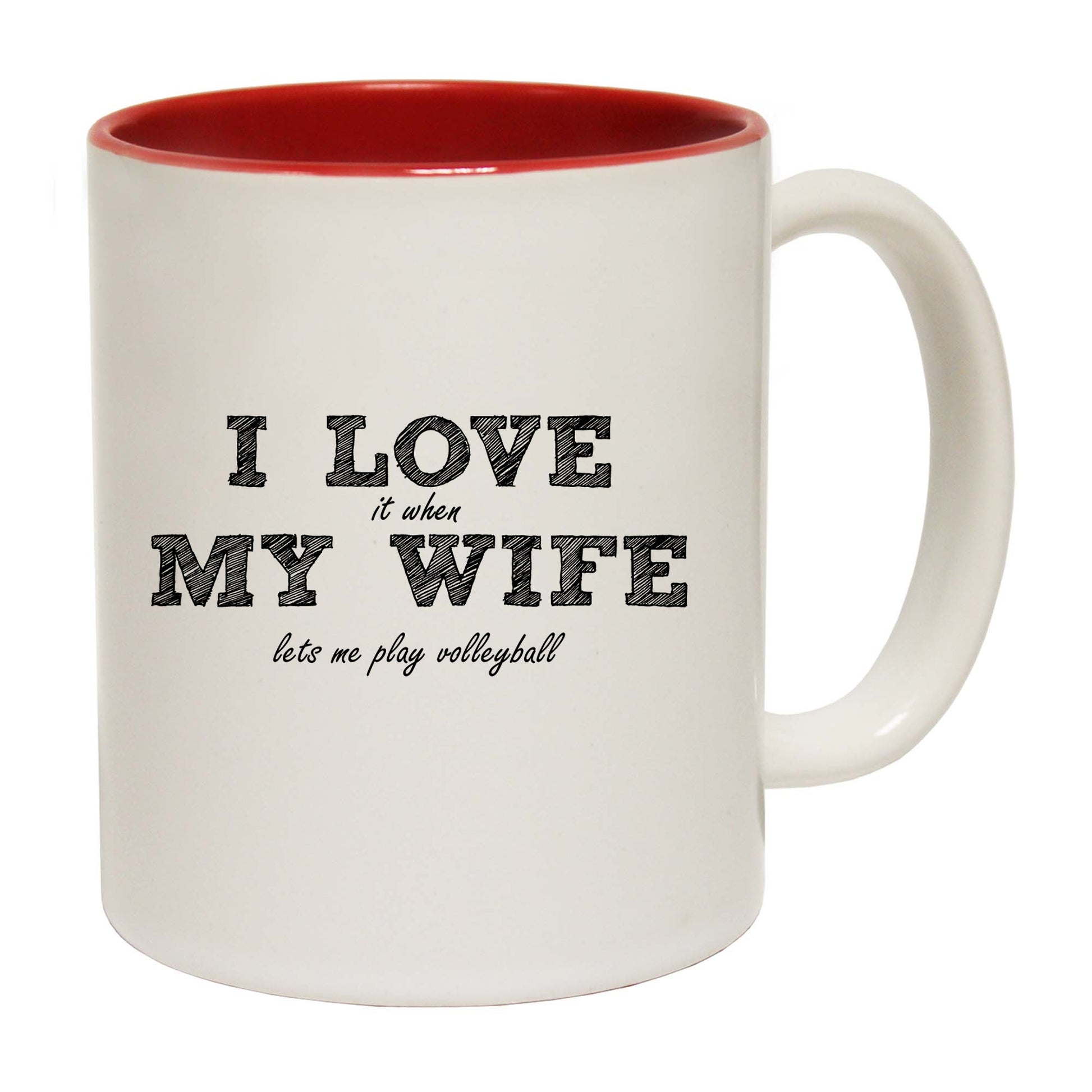 Volleyball I Love My Wife Lets Me Play - Funny Coffee Mug