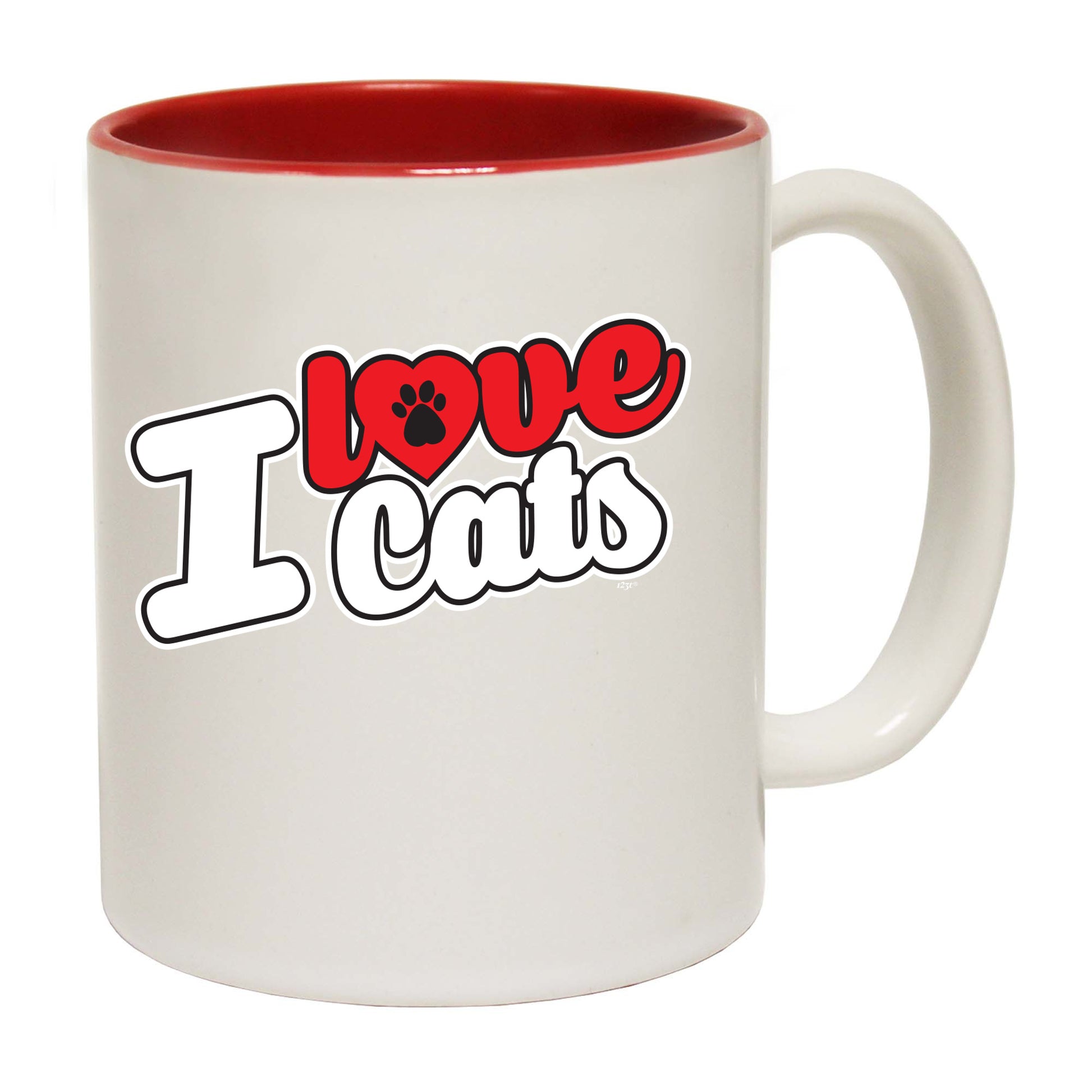 Love Cats Stencil - Funny Coffee Mug