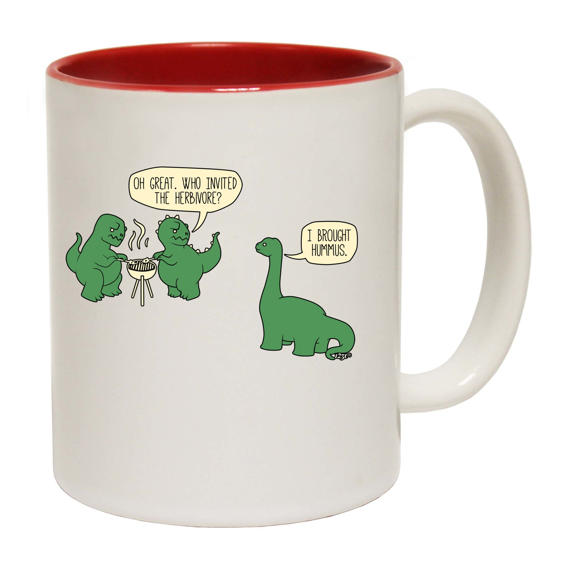 Invited The Herbivore Dinosaur - Funny Coffee Mug