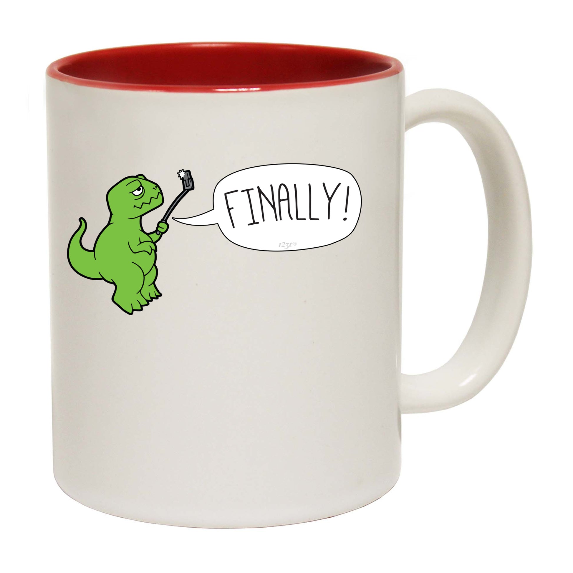 Trex Finally Selfie Dinosaur - Funny Coffee Mug